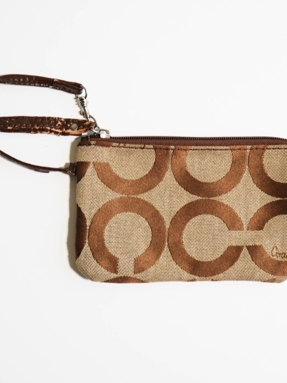 Rare True Vintage Y2K Coach Canvas Wristlet Purse